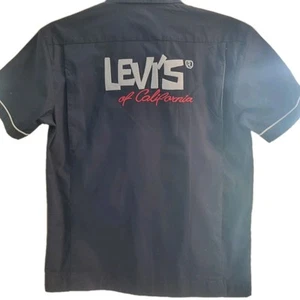 LEVI'S Vintage Style Men's Thick Cotton Shirt M Medium Embroidered Logo /print - Picture 1 of 8