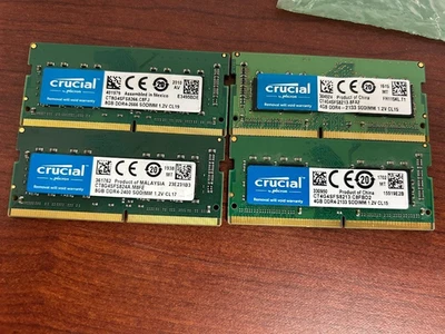 4x HP Crucial DDR4 SO-DIMM    (2x 4GB + 2x 8GB) - Image 1 of 3