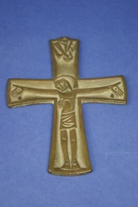 Kreuz Messing Kruzifix Jesus Christus Kirche Religion Vintage 70-er Jahre - Bild 1 von 3