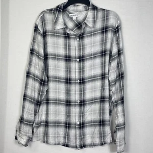 And Now This Herren normale Passform kariert Knopfleiste schwarz/weiß Größe Large neu mit Etikett - Bild 1 von 9