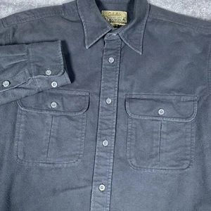 Cabelas Chamois Shirt Men’s Medium Gray Deerskin Soft Long Sleeve Button Up - Picture 1 of 7