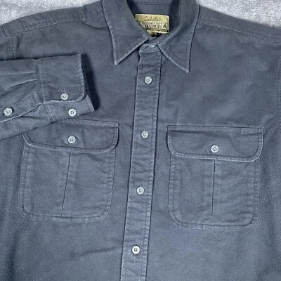 Cabelas Chamois Shirt Men’s Medium Gray Deerskin Soft Long Sleeve Button Up - Image 1 of 4