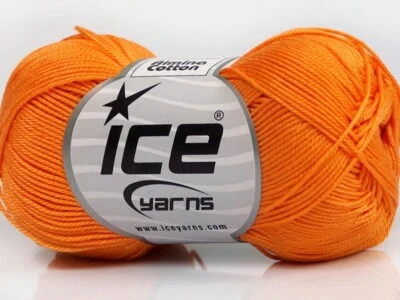 Лот из 6 мотков хлопчатобумажной пряжи Almina тонкая 6x50 г/169 м оранжевая - Изображение 1 из 4