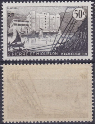 Saint Pierre and Miquelon 1956 .50 C. Ship Sc-347 Black MVLH OG #W15 - US Seller - Image 1 of 2