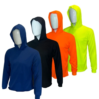 4 PACK - Hi Visibility ultra light weight Long sleeve hoodie / polyester birdeye - Image 1 of 4
