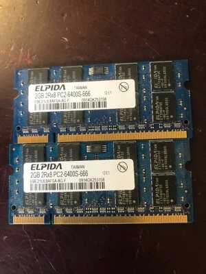 Elpida 2 GB X 2 PC2-6400S-666 RAM Memory - Image 1 of 2
