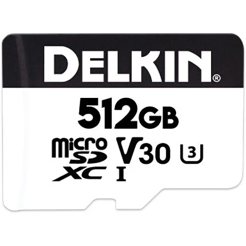New Delkin Devices 512GB Hyperspeed UHS-I Micro SDXC Card +SD Adapter 47196 - Image 1 of 1