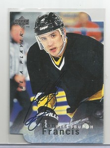 1996 Be A Player Hockey Ron Francis Die Cut Autographed Card # S8 (CSC)