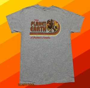 New Predator Visit Planet Earth Paradise Mens 1987 Vintage T-Shirt - Picture 1 of 2