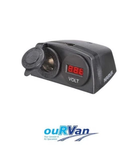 Heavy-duty Surface Mount Accessory Socket And 12-24v DC Led Volt Meter - Picture 1 of 1