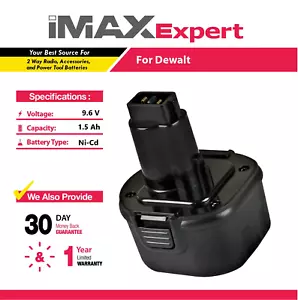 9.6V 1.5Ah NiCd Battery for DeWalt DW9061 DW9062 DE9036 DE9061 DE9062 DC750KA - Picture 1 of 5