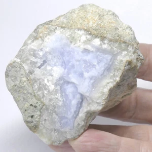 Blauer CHALCEDON Rohstein Blue Lace Achat ca. 67 x 51 x 45mm Namibia 2403 - Bild 1 von 7
