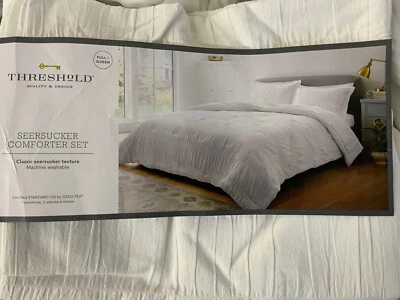 🧷 Threshold- Seersucker Comforter & Sham Set, Full/Queen, 👉Small Stain👈👇 - Image 1 of 2