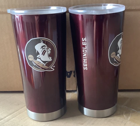 2 florida state seminoles 20 oz stainless steel tumblers with lids , Insulated Cover