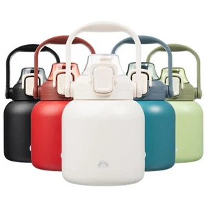 Insulated Water Bottles With Straw 27 Oz Cute Water Bottles With Handle Bpa Free - Picture 1 of 6