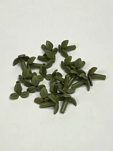 Lego Olive Green Plant Stem with Leaves Lot x20 - Picture 1 of 1