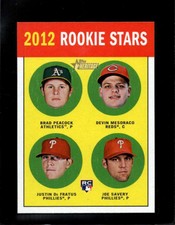 2012 Topps Heritage #29 Brad Peacock/Devin Mesoraco/Justin De Fratus/Joe Savery 
