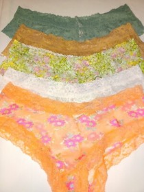 Victoria Secret 5 pack No Show Lace Panty Lot Sexy S M L XL XXL cheeky floral