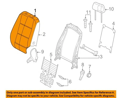VOLKSWAGEN OEM 09-11 CC Front Seat Components-Seat Back Cover 3C8881805DJYYB - Image 1 of 2