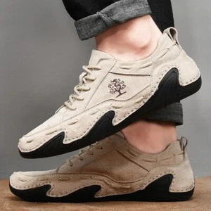 2024 Freizeit Herrenschuhe Leder Mode Turnschuhe Handarbeit Halbschuhe Mokassins Boot - Bild 1 von 15