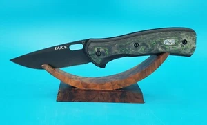 Buck March 2024 BOTM 347 Vantage! Green Marbled CF! Armor Black Cerakote S35VN - Picture 1 of 15
