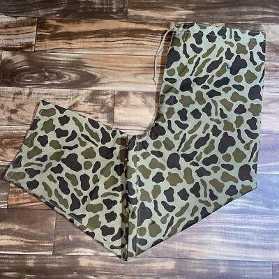 Vintage Hodgman Fishing Hunting Waterproof Nylon Camo Rain Pants Mens XL 48x31" - Image 1 of 4