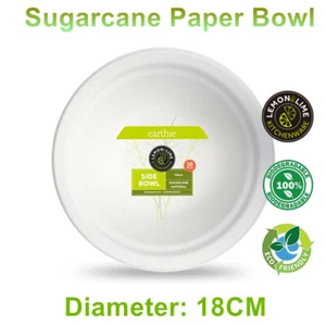 Bulk Eco Paper Bowl 18CM Sugarcane Compostable Biodegradable Catering Party - Picture 1 of 5