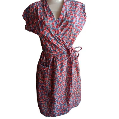 1OF1 Medium Vintage 1940s 50s Apron Wrap Chore Dress Side Tie Handmade MCM Farm - Image 1 of 4