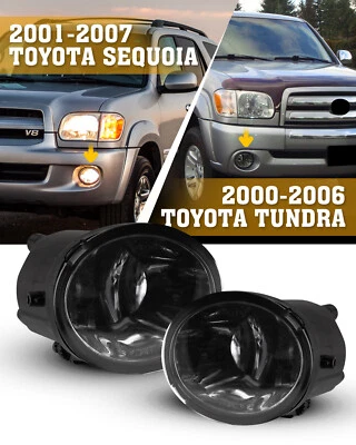 For 2000-2006 Toyota Tundra Fog lights 2001-07 Sequoia Smoke Bumper Lamps Pair - Изображение 1 из 4