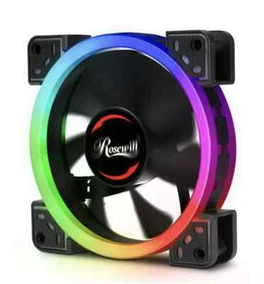 120mm RGB Case Fans  ( SINGLE PACK) Quiet Dual Ring True RGB LED - Image 1 of 3