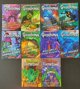GOOSEBUMPS Books R. L. Stine Lot 8 Now A Major Motion Picture + 2 Horrorland - Imagen 1 de 10