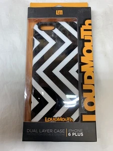Loundmouth Dual Layer Case for Apple iPhone 6s Plus / 6 Plus (Black, White Zig-Z - Picture 1 of 2
