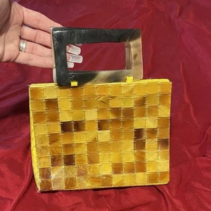 Vintage Yellow Bakelite Purse - Picture 1 of 8
