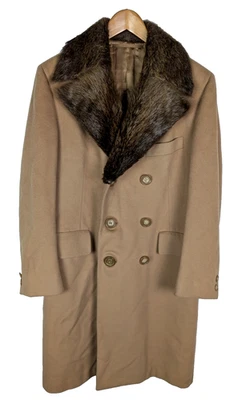 Abrigo Walter Morton Doble Pecho Cuello Piel Real Talla 40 Lana Foto 1 de 4