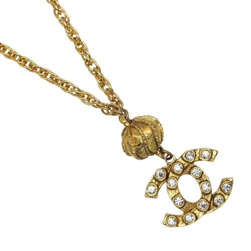 Collana CHANEL COCO Mark vintage placcata oro strass 51 3 g donna