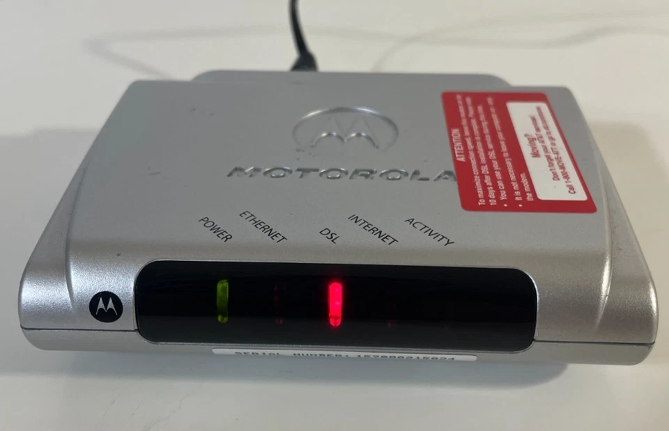 Motorola 2210-02-1022 MSTATEA DSL Ethernet Modem With Power Supply - Image 1 of 4