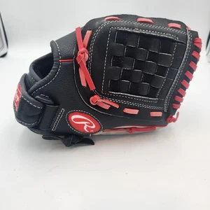 Rawlings Playmaker Series PM110GBS Baseball Glove 11" Black Red Gray RHT EUC - Picture 1 of 6