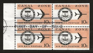 CANAL ZONE C48a - 10c Luftpost - Heftscheibe, Ersttagsstempel - Bild 1 von 1