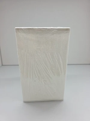 Lámpara de mesa colgante cuadrada texturizada blanca pantalla lino 5" x 5" x 8" NOB Foto 1 de 4