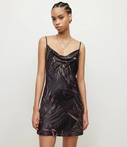Vestido All Saints Talla 6 Mini Sin Mangas Mezcla Seda Reino Unido 10 - Imagen 1 de 8