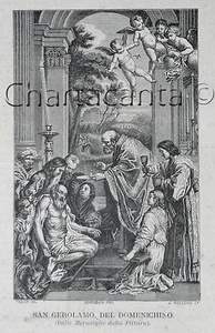 1874 Incisione SAN GEROLAMO DEL DOMENICHINO - Imagen 1 de 1
