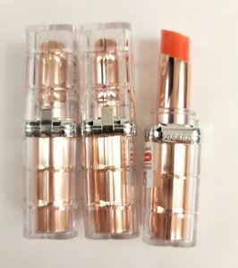 3x L'Oréal Paris Colour Riche #101 Nectarine Plump and Shine Lipstick 