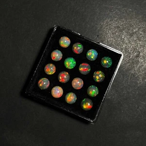 Natural Ethiopian Opal Round Cabochon Loose Gemstone Lot 10 Pcs 6 MM 6.5 CT - Picture 1 of 6