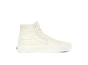 white leather high top vans