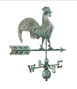 Good Directions Copper Blue Verde Rooster Weathervane-501V - Picture 1 of 4