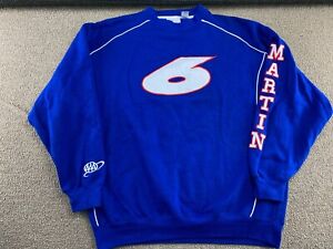 Mark Martin Sweatshirt Crewneck XL Blue AAA Roush Racing NASCAR hat jacket VTG