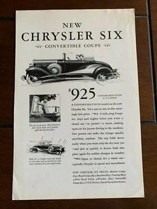 July 1930 Vintage print ad Car Chrysler "Six" Automobile Advertisement - Picture 1 of 3