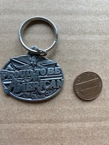 Proud to Be an American Pewter Keychain  1994 Siskiyou Buckle Co Vintage - Bild 1 von 2