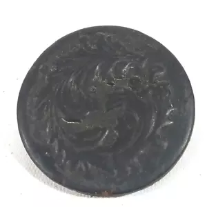 Vintage antike verzierte Leder schwarze Trense Rosette - Bild 1 von 3