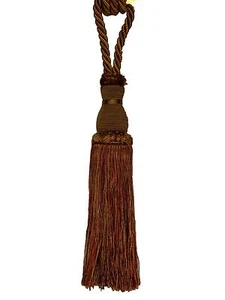 Decorative Window Drapery Tieback APRICOT TERRACOTTA Shades 9" Tassel 36" Spread - Picture 1 of 6